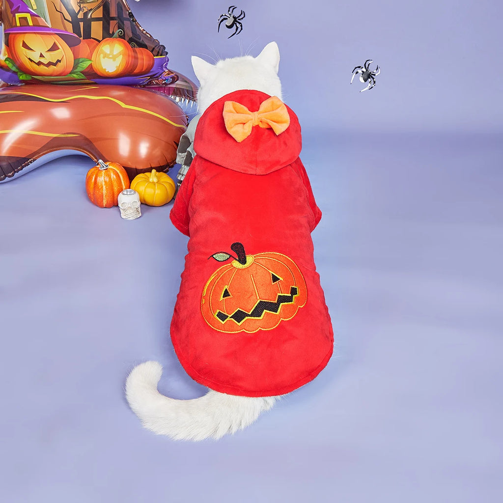 Pet Puppy And Cat Cloth Halloween Party Cosplay Pumpkin Clothes Autumn & Winter Fashion Soft Comfortable Coat Clothing Hot sale